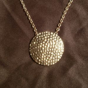 Round silver medallion necklace